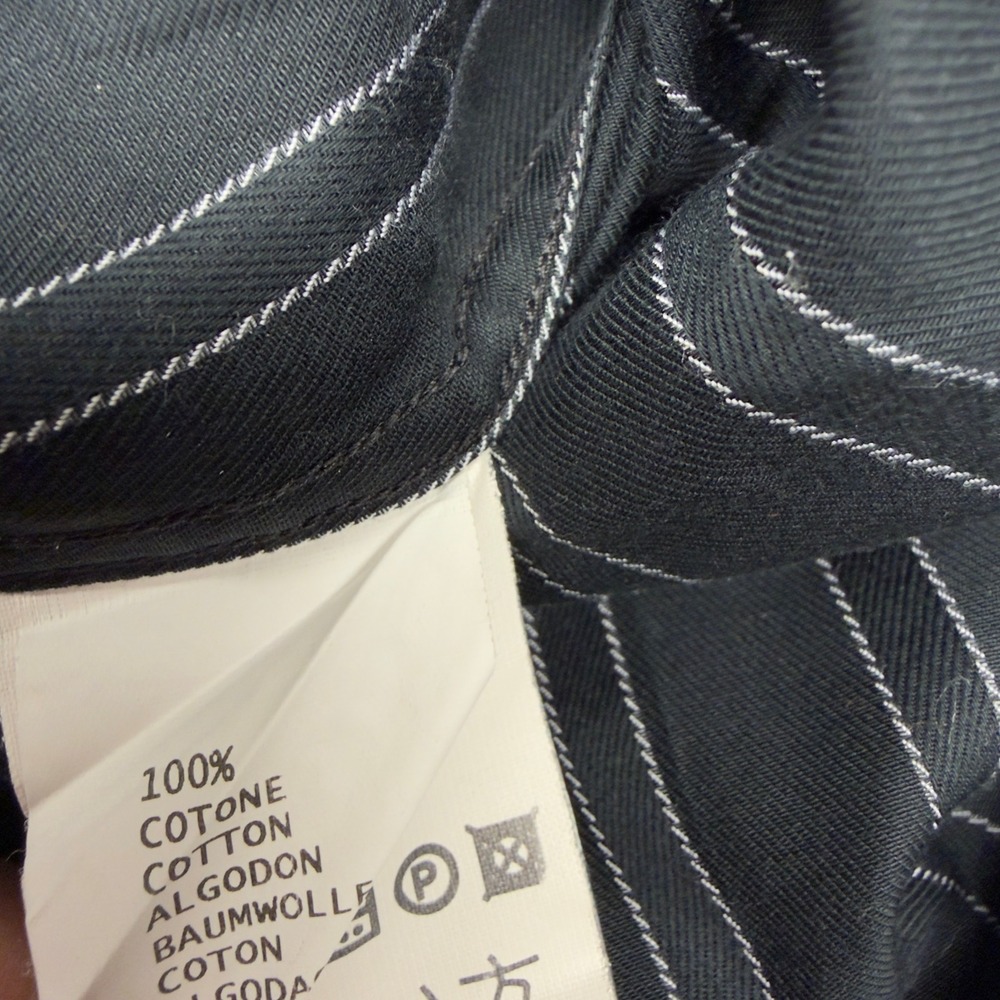 Ermenegildo Zegna Shirt Mens 2XB Black Striped Cotton Long Sleeve Button Down - Picture 5 of 7